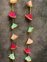 Pastel Colored Silk & Gold Gota Long Strings Wall Hanging Decor - Pack of 4 Strings - Image 3