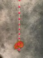Lotus Hanging with pearl and pink Bead Set of 2