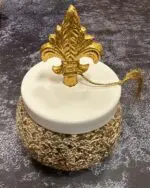 Mozaic Gold finish Matka Shape Canister with Royal Lid
