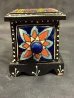 Handcrafted Wooden Trinket Box with 1 Ceramic Drawers