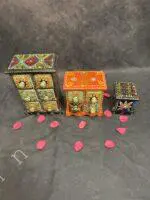Handcrafted Wooden Trinket Box with 1 Ceramic Drawers - Image 2