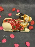 Handcrafted Wooden Nandi Cow - Image 2
