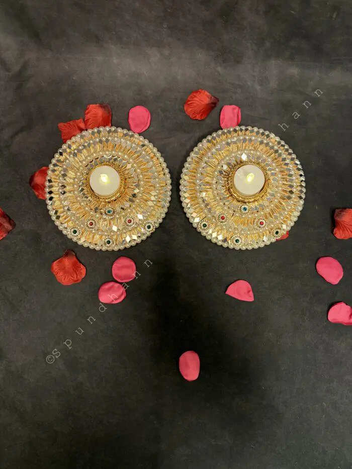 Golden Decorative Tealight Holder - Image 4