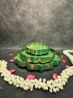 Green Metal Lotus Plates