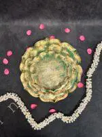 Green Metal Lotus Plates - Image 3