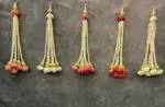 Pearl Srtings With Rose Bud Dangler