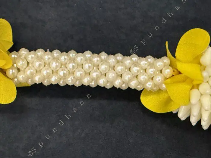Mogra Pearl and colorful flower with Tassel - Image 3