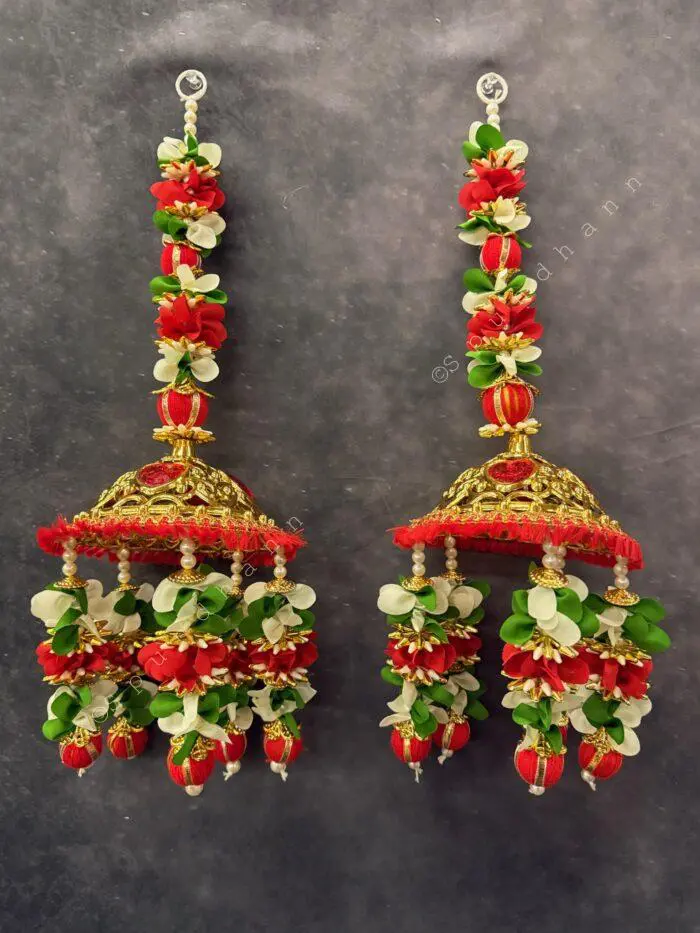 Multicolor Floral Decorative Jhoomer Dangler Pair - Image 1