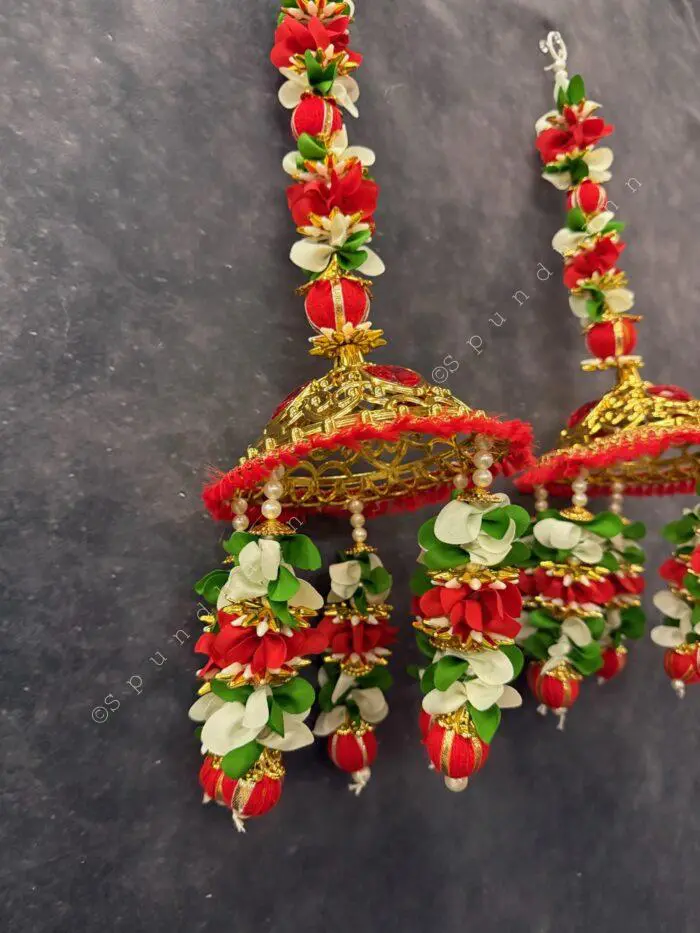 Multicolor Floral Decorative Jhoomer Dangler Pair - Image 2