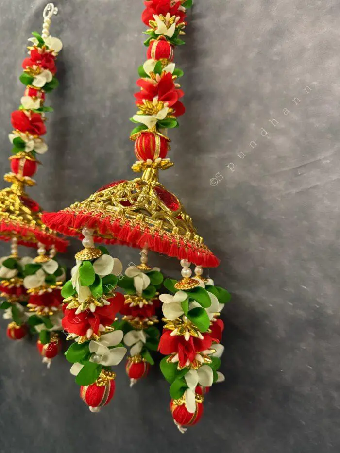 Multicolor Floral Decorative Jhoomer Dangler Pair - Image 3