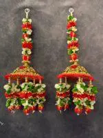 Multicolor Floral Decorative Jhoomer Dangler Pair - Image 4