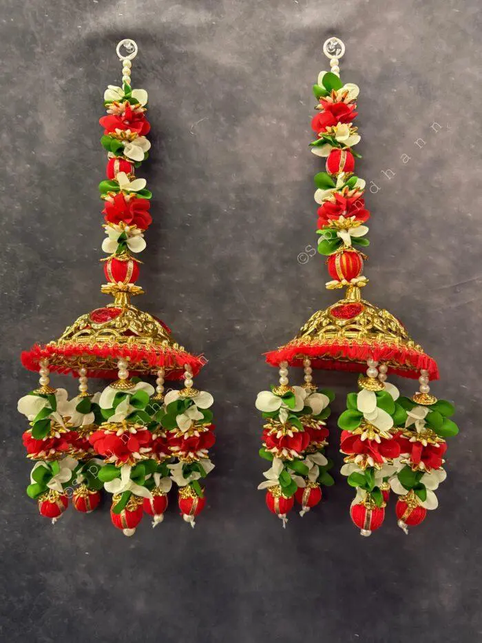 Multicolor Floral Decorative Jhoomer Dangler Pair - Image 4