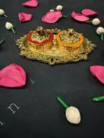 Golden Haldi Kumkum Decorative Holder - Image 3