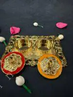 Golden Haldi Kumkum Decorative Holder - Image 5