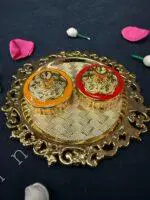 Golden Haldi Kumkum Decorative Holder - Image 8