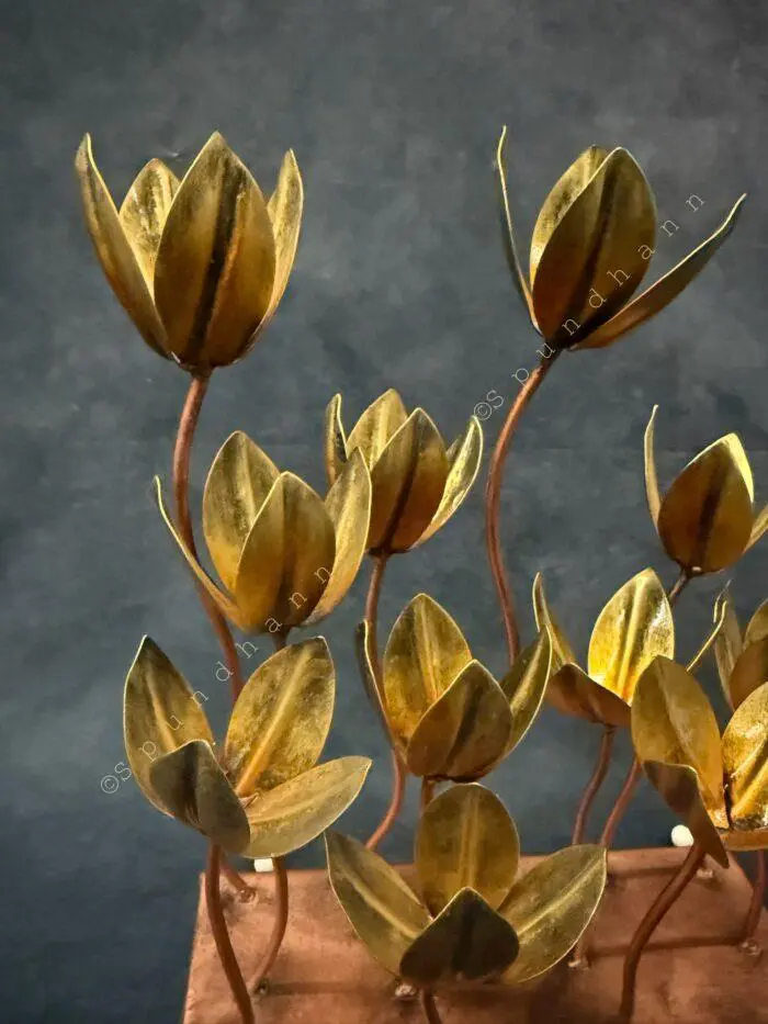 Golden Bloom Metal Table Décor - Image 4