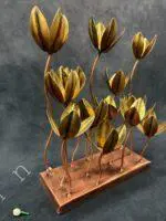 Golden Bloom Metal Table Décor