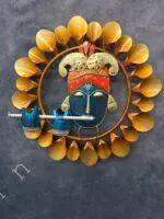 Decorative Krishna With Flower Petals Ring