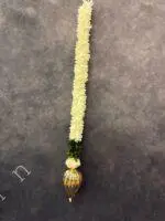 White Chameli String with Gold Drop