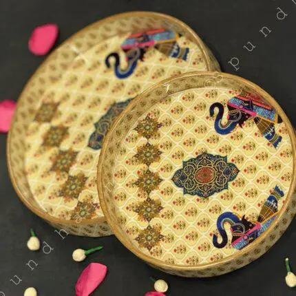 Royal Elephant Design Decorative Tray Set of 2