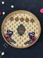 Royal Elephant Design Decorative Tray Set of 2 - Image 12