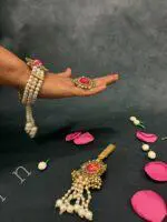 Studded Bracelet, Waist Latkan, and Finger Ring Set - Image 2