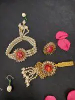 Studded Bracelet, Waist Latkan, and Finger Ring Set - Image 5