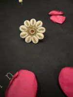 Elegant Shell Finger Ring with Crystal Studs - Image 2