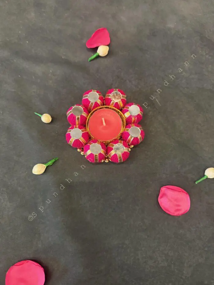 Mirror and Beaded Ball Tealight Holder - Image 3