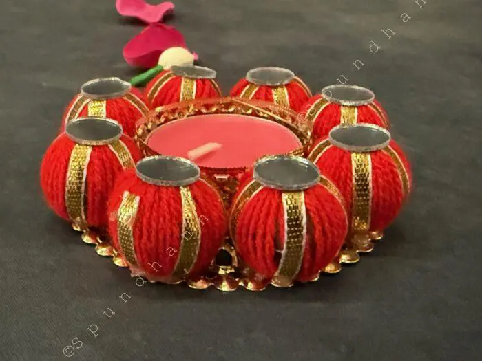 Mirror and Beaded Ball Tealight Holder - Image 9