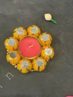Mirror and Beaded Ball Tealight Holder - Image 5