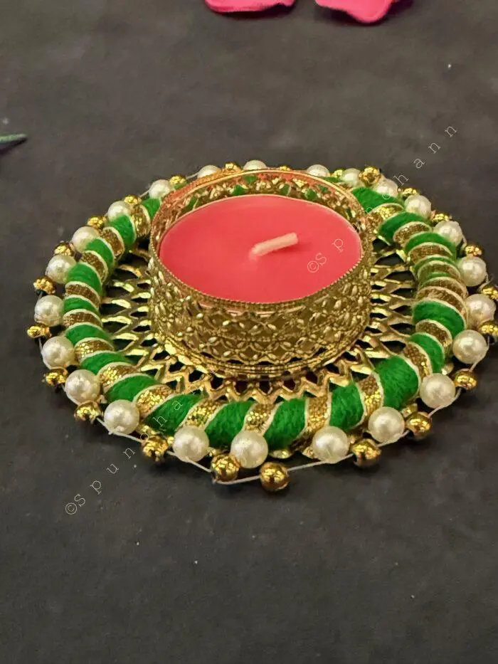Bangle Tealight Holder with Pearls - Image 3