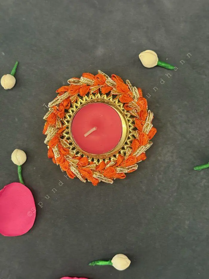 Colorful Gotapatti Bangle Tea Light Holder - Image 10