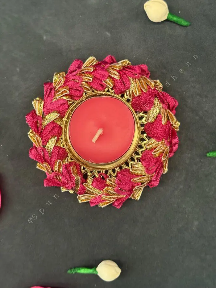 Colorful Gotapatti Bangle Tea Light Holder - Image 9