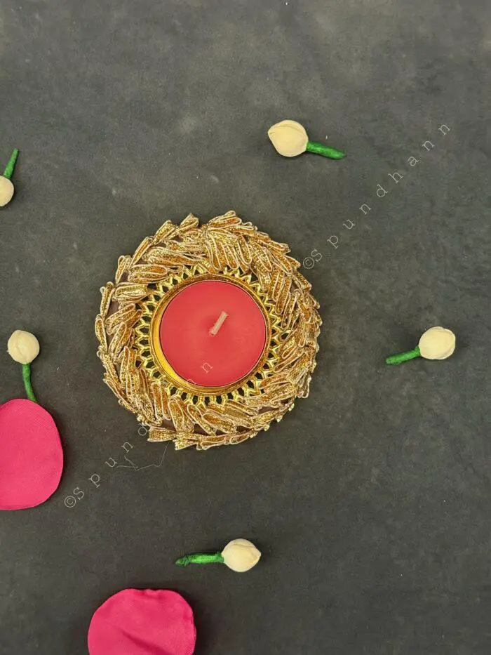 Colorful Gotapatti Bangle Tea Light Holder - Image 4