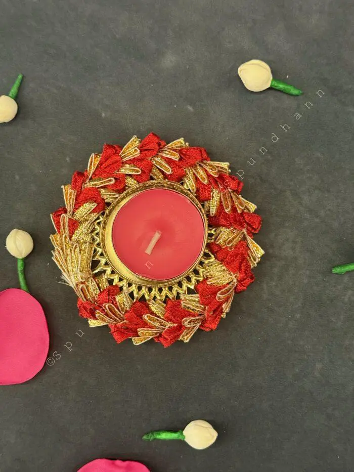 Colorful Gotapatti Bangle Tea Light Holder - Image 7