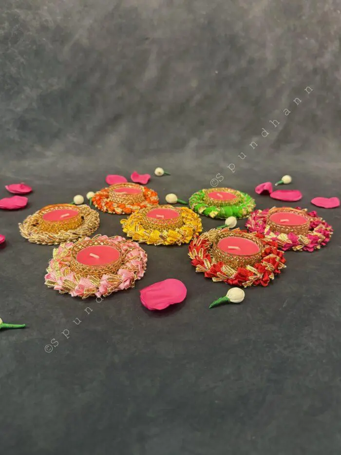 Colorful Gotapatti Bangle Tea Light Holder - Image 8
