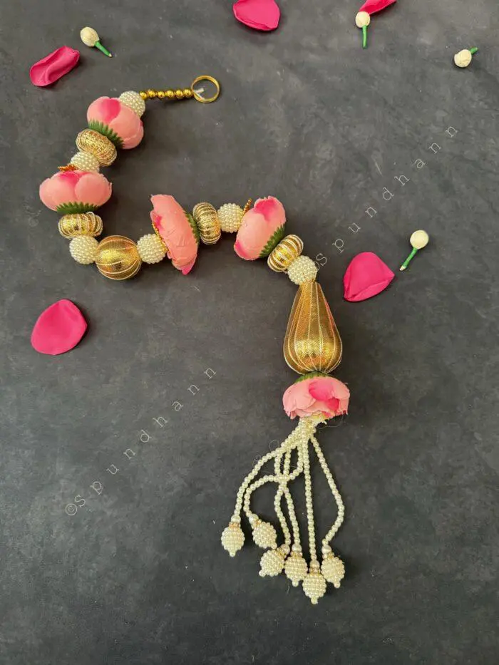 Rose Pearl and Gota Dangler with Tassel - Image 5