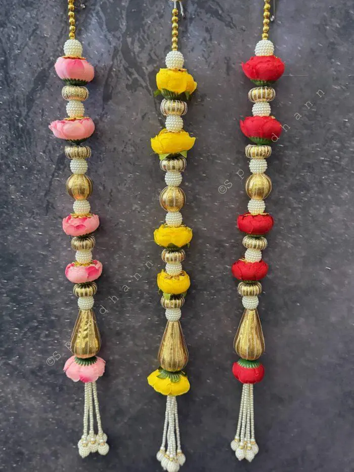 Rose Pearl and Gota Dangler with Tassel - Image 1