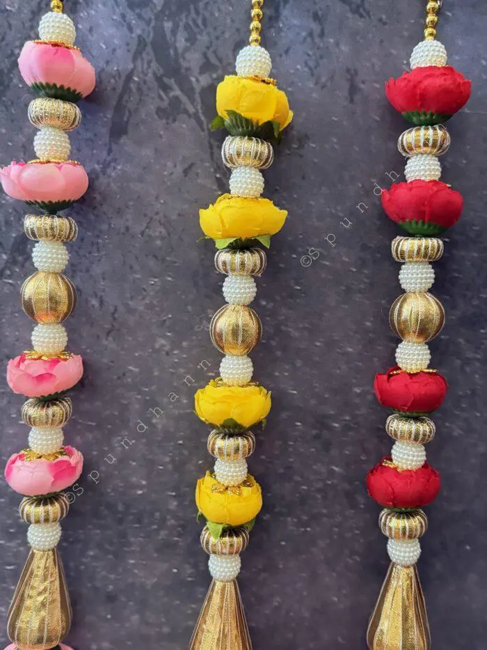 Rose Pearl and Gota Dangler with Tassel - Image 7