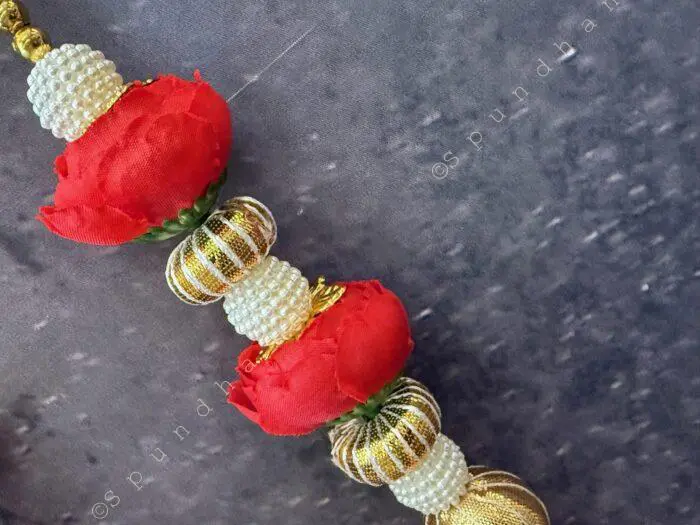Rose Pearl and Gota Dangler with Tassel - Image 2
