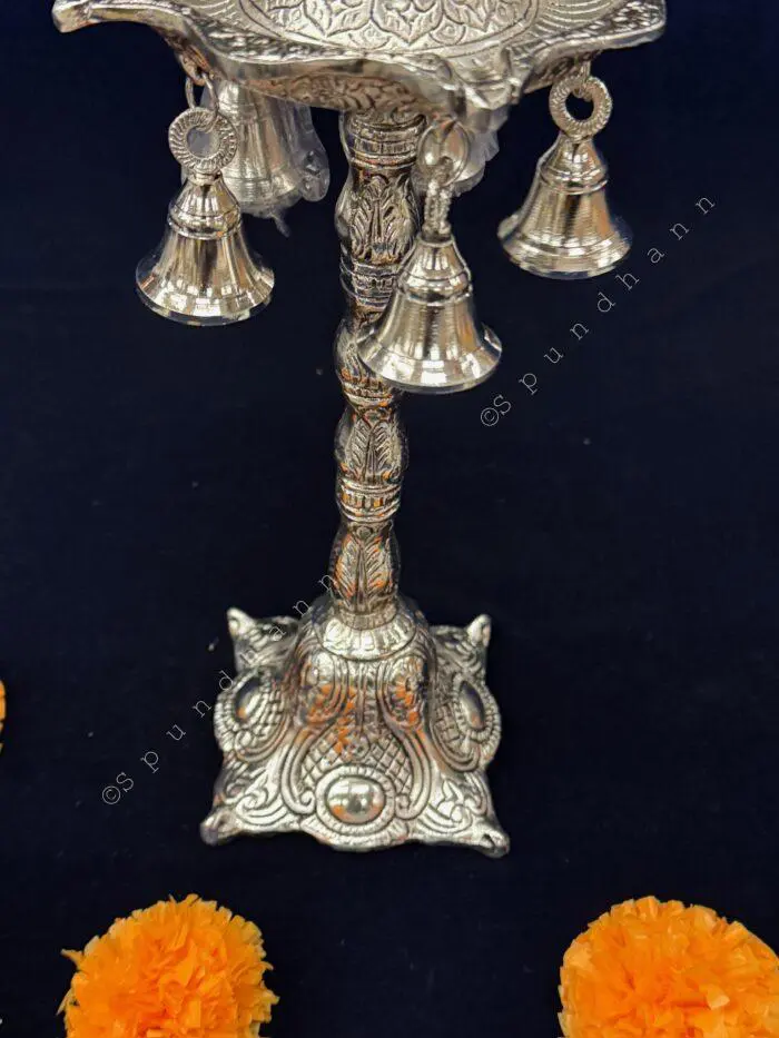 Bell, Peacock Multi T Light in German Silver - Image 3