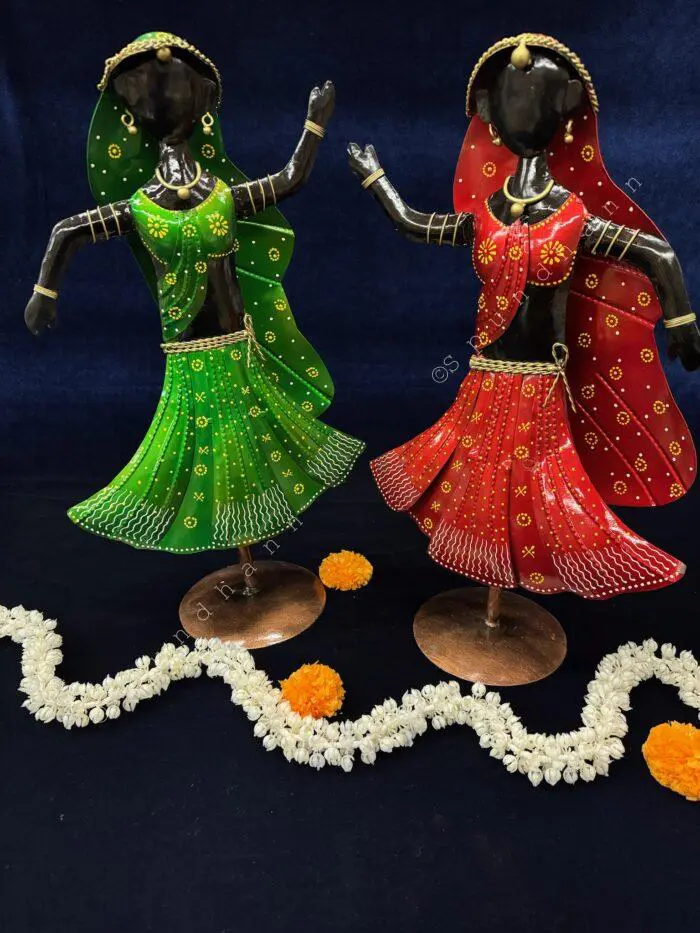 Dancing Tribal Figurine Set of 2 - Image 1