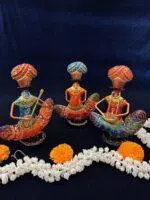Tribal Musicians Figurines sitting Set of 3