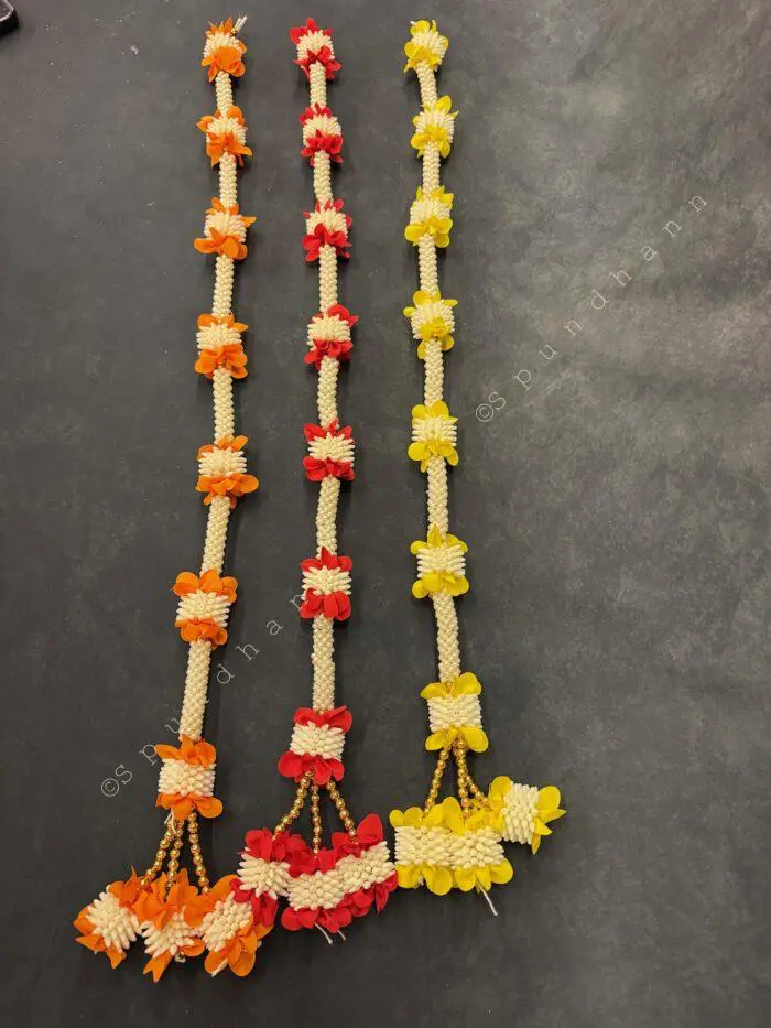 Mogra Pearl and colorful flower with Tassel - Image 1