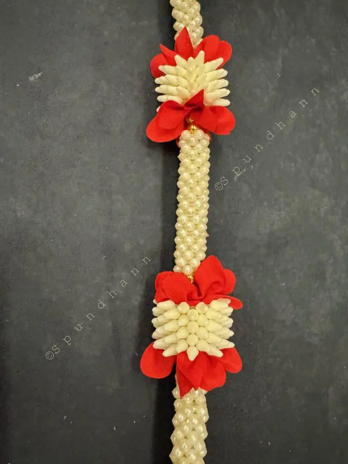 Mogra Pearl and colorful flower with Tassel - Image 11