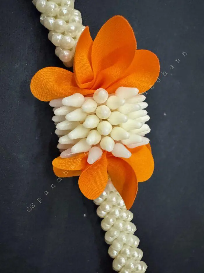 Mogra Pearl and colorful flower with Tassel - Image 9
