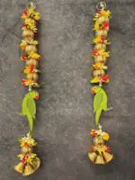 Parrot Gold Bead bell Dangler Pair