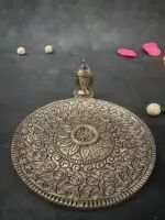 German Silver Patterned Agarbatti holder Platter