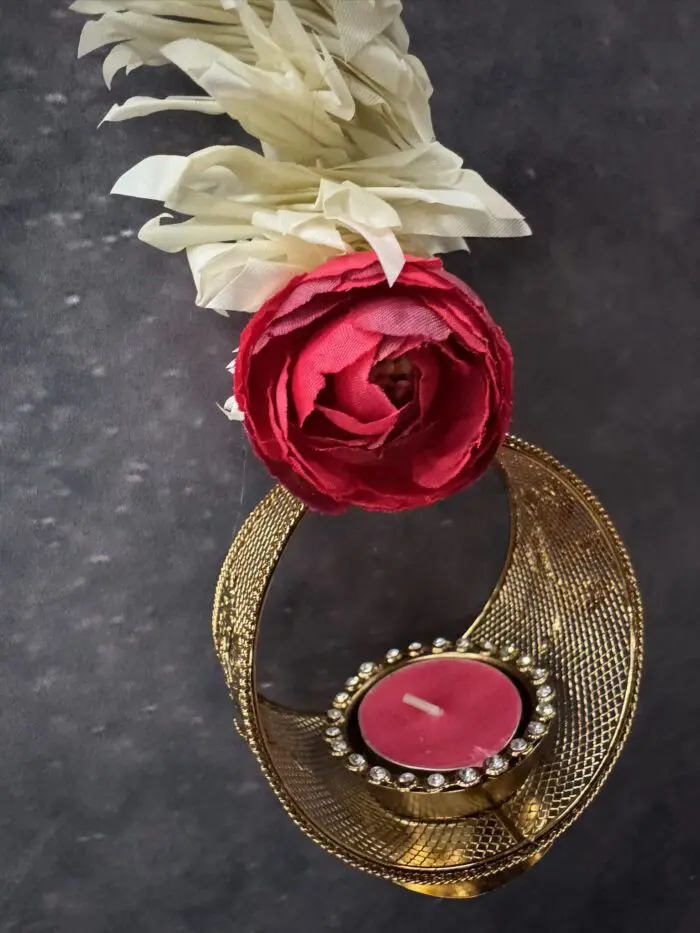 Chameli and Rose Wide Ring hanging Tea Light - Image 2